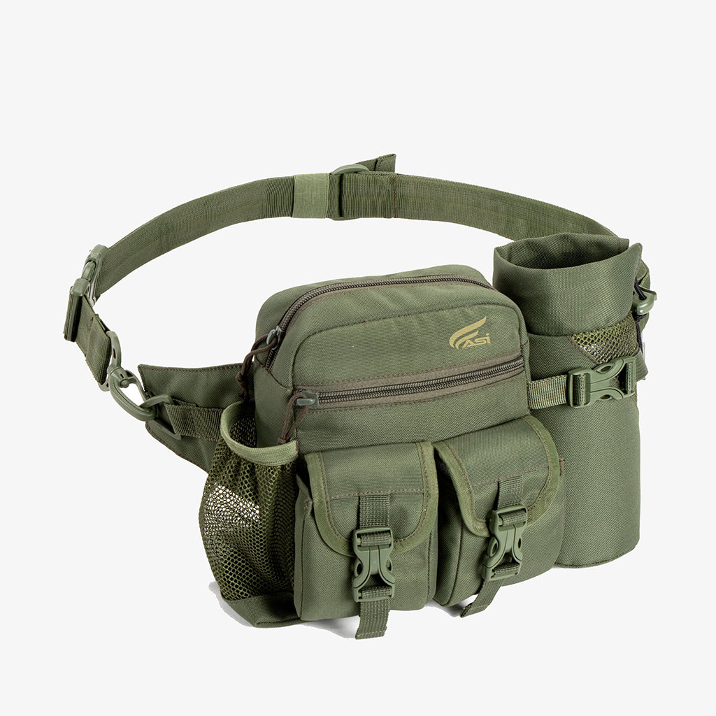 ASI Waist Pack With Detachable Bottle Holder – Multi-Utility Waist And Sling Bag For Hiking, Cycling, And Backpacking | Army Green