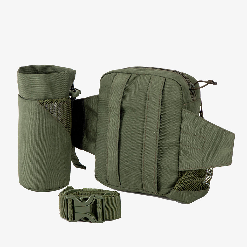ASI Waist Pack With Detachable Bottle Holder – Multi-Utility Waist And Sling Bag For Hiking, Cycling, And Backpacking | Army Green