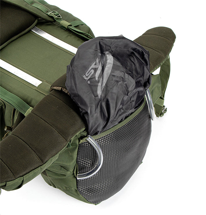 ASI Summit 90 Metal Frame Rucksack | Front Opening | Detachable Bag | Rain Cover | 90 Litres, Army Green