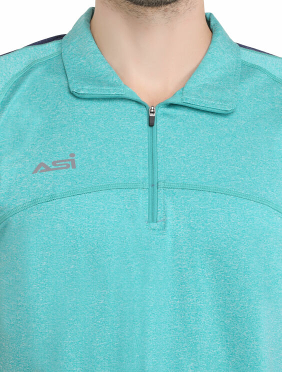 ASI Zipper Tee Shirt Sea Green Color
