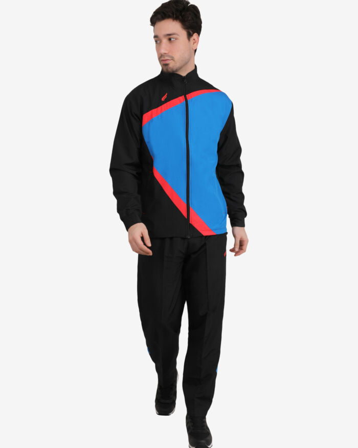 ASI Flair Black & India Blue Track Suit for Men